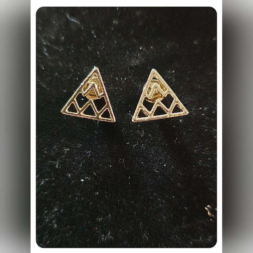 Elegant Gold Triangle Earrings
